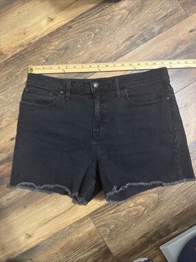 Madewell Womens High-Rise Black Denim Cutoff Shorts Size 32